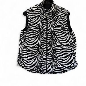 Zebra print vest with pockets size medium